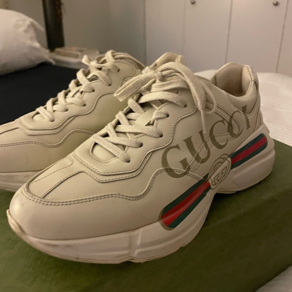 Gucci Sneakers- Rhyton Logo Leather Sneaker